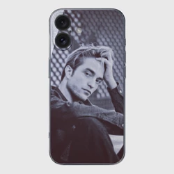 Чехол для iPhone 16 силиконовый с защитой камеры Роберт Паттинсон
