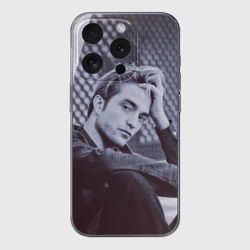 Чехол для iPhone 15 Pro силиконовый с защитой камеры Роберт Паттинсон