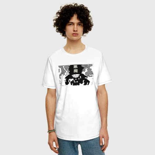 Мужская футболка хлопок Oversize Shinra the devil, цвет белый - фото 3