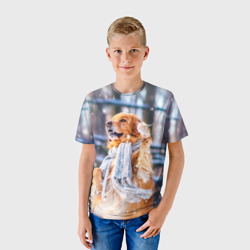 Детская футболка 3D Золотистый Ретривер - фото 2