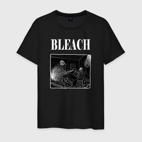 Мужская футболка хлопок Nirvana рисунок для Альбома Bleach, цвет черный
