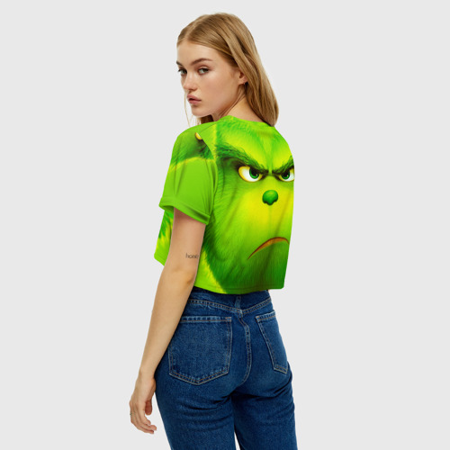 Женская футболка Crop-top 3D Гринч 3D/ The Grinch, цвет 3D печать - фото 5