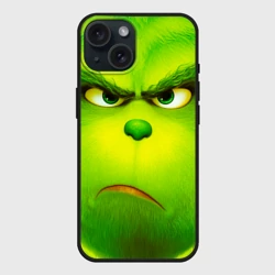 Чехол силиконовый для Apple iPhone 15 матовый Гринч 3D/ The Grinch