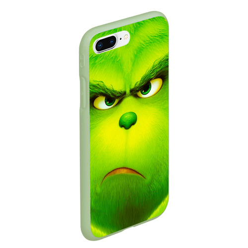 Чехол для iPhone 7Plus/8 Plus матовый Гринч 3D/ The Grinch, цвет салатовый - фото 3