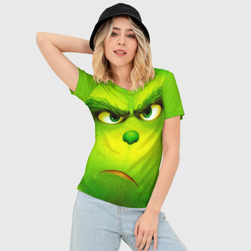 Женская футболка 3D Slim Гринч 3D/ The Grinch, цвет 3D печать - фото 3