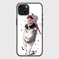 Чехол силиконовый для Apple iPhone 15 матовый Принцесса Мононоке