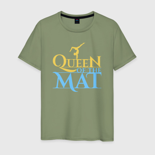 Мужская футболка хлопок Queen of the Mat, цвет авокадо