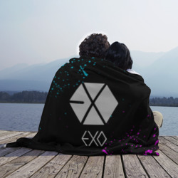 Плед с принтом Exo band для любого человека, вид спереди №2. Цвет основы: 3d (велсофт)