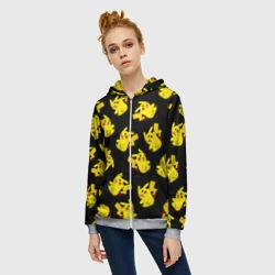 Женская толстовка 3D на молнии Много Пикачу - фото 2