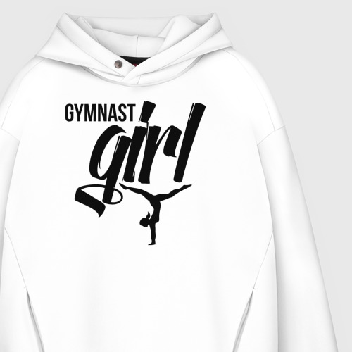 Мужское худи Oversize хлопок Gymnast Girl, цвет белый - фото 4