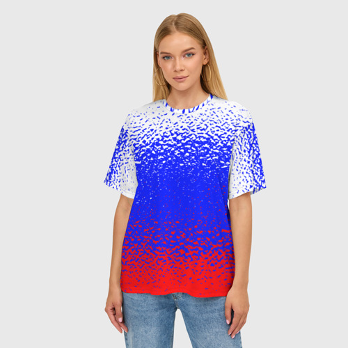 Женская футболка oversize 3D Текстура, цвет 3D печать - фото 3