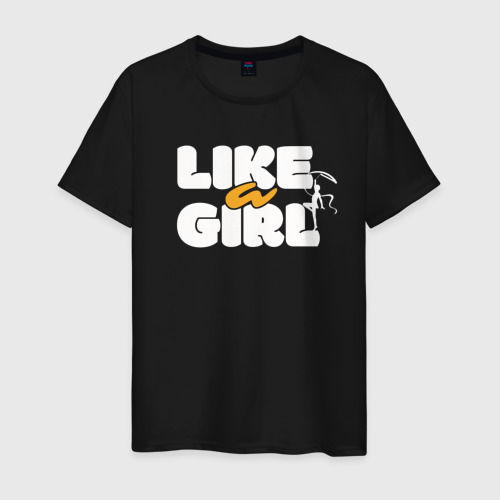 Мужская футболка хлопок Like a Girl, цвет черный