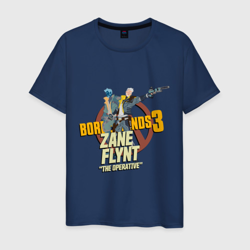 Мужская футболка хлопок Zane Flynt, цвет темно-синий