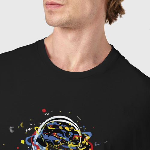Мужская футболка хлопок Cosmosrock, цвет черный - фото 6