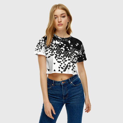 Женская футболка Crop-top 3D Векторные фигуры, цвет 3D печать - фото 3