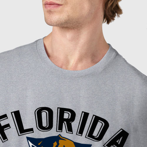 Мужская футболка хлопок Florida Panters NHL, цвет меланж - фото 6
