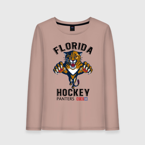 Женский лонгслив хлопок Florida Panters NHL, цвет пыльно-розовый