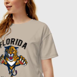 Женская футболка хлопок Oversize Florida Panters NHL - фото 2