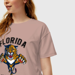 Женская футболка хлопок Oversize Florida Panters NHL - фото 2