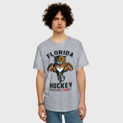 Мужская футболка хлопок Oversize Florida Panters NHL - фото 2