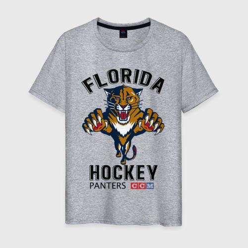 Мужская футболка хлопок Florida Panters NHL, цвет меланж