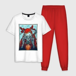 Мужская пижама с белой футболкой хлопок Манчкин со смертью