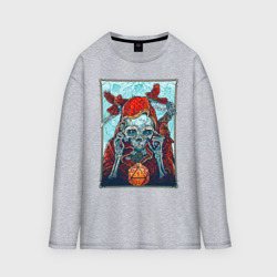 Женский лонгслив oversize хлопок Манчкин со смертью