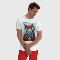 Мужская пижама с белой футболкой хлопок Манчкин со смертью - фото 2