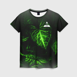 Женская футболка 3D Листья зеленые code error 404