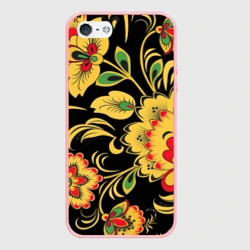 Чехол для iPhone 5/5S матовый Хохлома