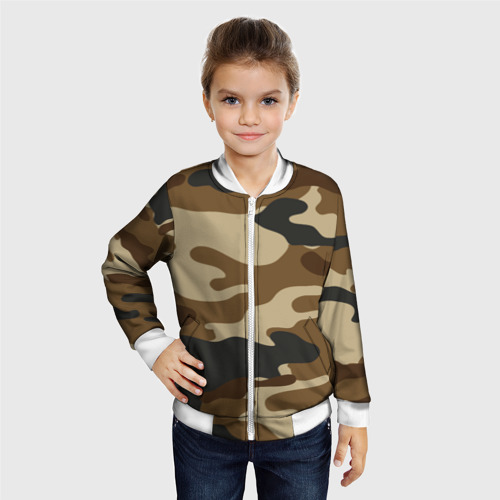 Детский бомбер 3D camouflage, цвет белый - фото 3