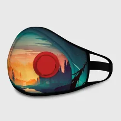 Маска из неопрена Закат в лесу