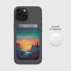 Картхолдер Magsafe магнитный Закат в лесу - фото 2