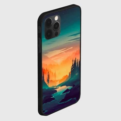 Чехол для iPhone 12 Pro Закат в лесу - фото 2