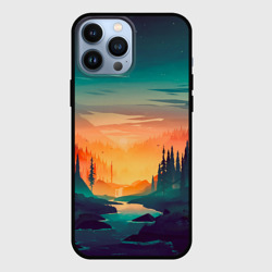 Чехол для iPhone 13 Pro Max Закат в лесу