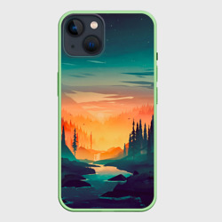 Чехол для iPhone 14 Закат в лесу