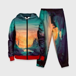 Детский костюм 3D Закат в лесу