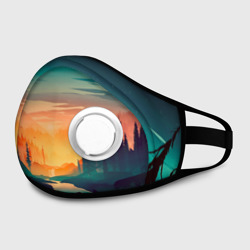 Маска из неопрена Закат в лесу