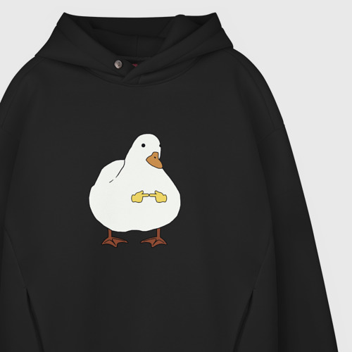 Мужское худи Oversize хлопок Shy duck, цвет черный - фото 4