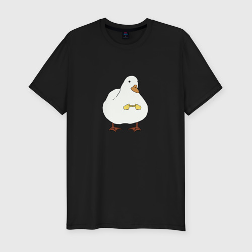 Мужская футболка хлопок Slim Shy duck, цвет черный