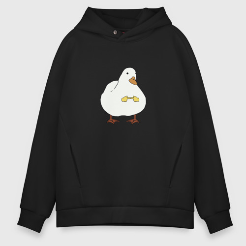 Мужское худи Oversize хлопок Shy duck, цвет черный