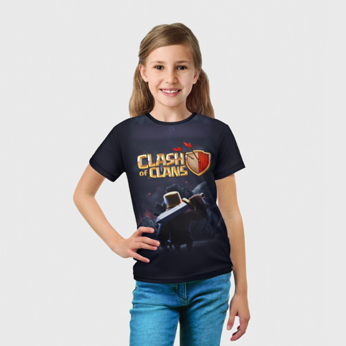 Детская футболка 3D с принтом Clash of Clans, вид сбоку #3