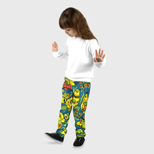 Детские брюки 3D Хохлома, цвет 3D печать - фото 3