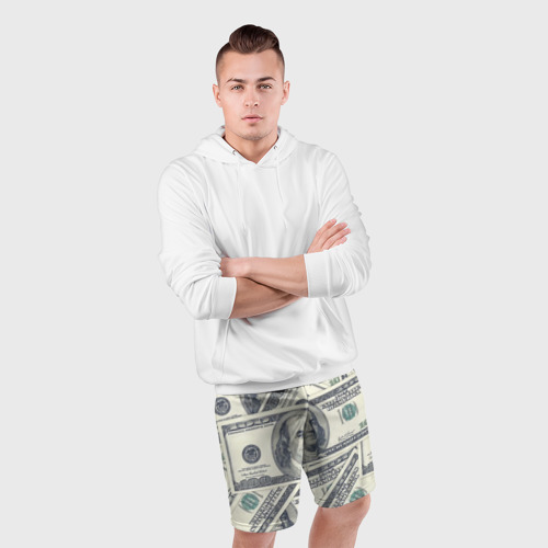 Мужские шорты спортивные Доллары, цвет 3D печать - фото 5