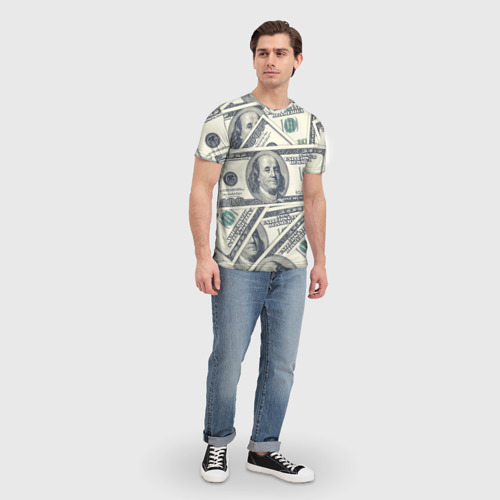 Мужская футболка 3D Доллары, цвет 3D печать - фото 5