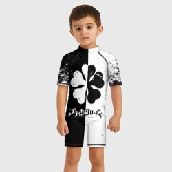 Детский купальный костюм 3D Черный Клевер прямо разделенный фон - фото 2