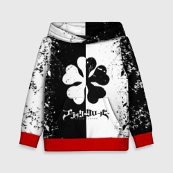 Детская толстовка 3D Черный Клевер прямо разделенный фон