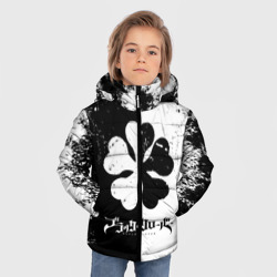 Зимняя куртка для мальчиков 3D Черный Клевер прямо разделенный фон - фото 2