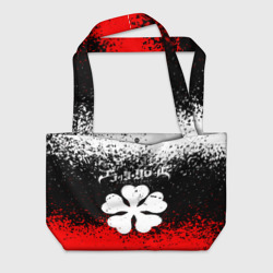 Пляжная сумка 3D Черный Клевер трехцветный фон
