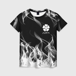 Женская футболка 3D Black Clover on smoky background